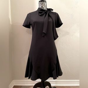 CeCe Bow Neck Short Sleeve Dress, Size 2, Black